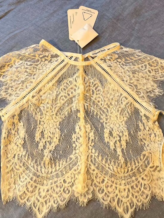 Catherine Deane Tops - Catherine Deane Itala White Lace Bridal Top NWT Small